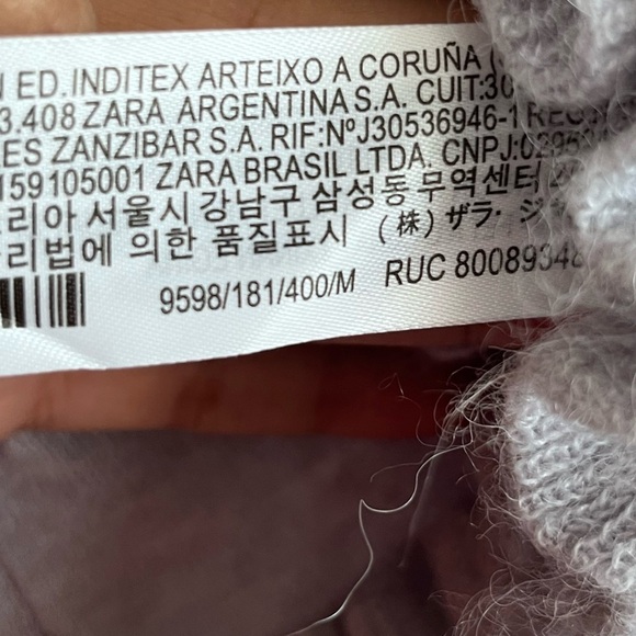 ZARA Blue Ruffle Wool and Alpaca Blend Cropped Sweater Medium - Picture 13 of 13